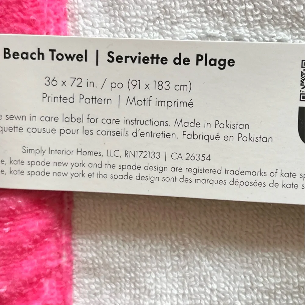 kate spade strawberry beach towel NWT
